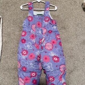 L.L. Bean Kids Floral Overalls - Purple and Pink